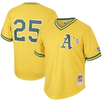 mens mitchell and ness mark mcgwire gold oakland athletics 